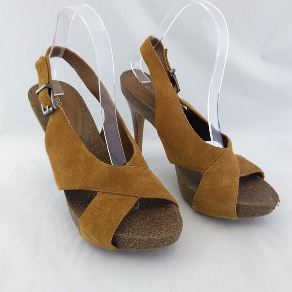 BCBGeneration Shoes - BCBGeneration Size 8 Heels Suede Slingback Brown P